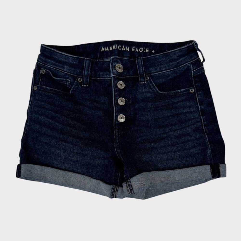 American Eagle The Dream Short Womens Size 6 Blue Denim Button Fly Shorts - Picture 2 of 9